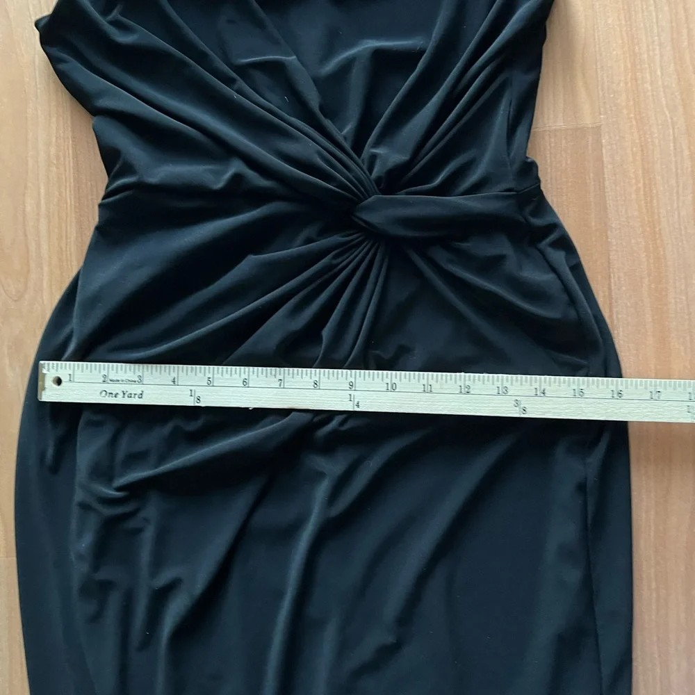 CATO Elegant Black Draped Sleeveless Dress Size 6